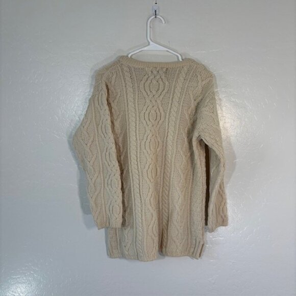 Aran Crafts Sweater Womens XS Wool Pullover Cable Knit Ivory Ireland - Picture 4 of 5